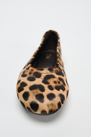 ANIMAL PRINT LEATHER BALLERINAS - Leopard by Zara - Image 3