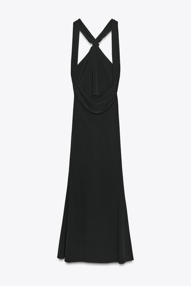 CROSSOVER DRESS WITH DETAIL - Black by Zara - Image 6