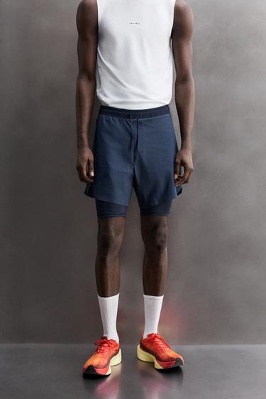 PANTALONES CORTOS ENTRENAMIENTO 2 EN 1 - Marino de Zara