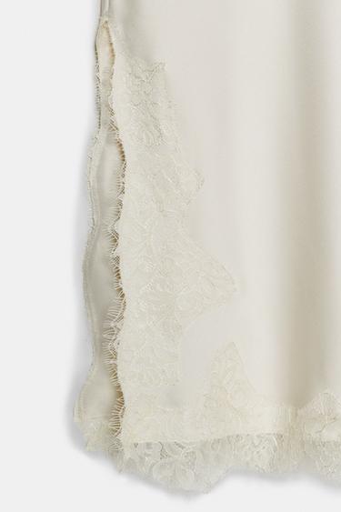 ROBE LINGERIE DENTELLE ZW COLLECTION - Beige de Zara - Image 6