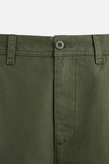 Zara STANDARD FIT CHINO PANTS - Khaki
