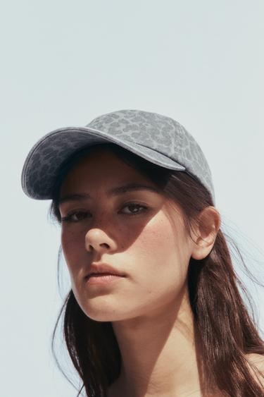 Zara ANIMAL PRINT TWILL CAP - Light gray - Image 0
