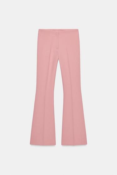 Zara FLARE PANTS WITH SIDE SEAMS - Pink