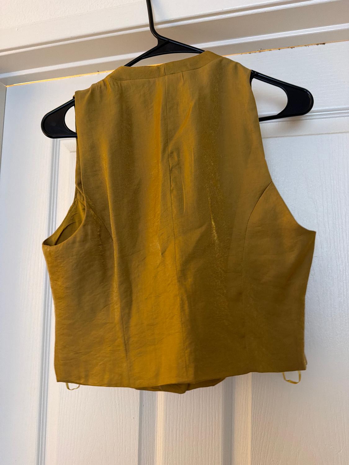 GOLD BUTTON SATIN EFFECT TOP - Image 4