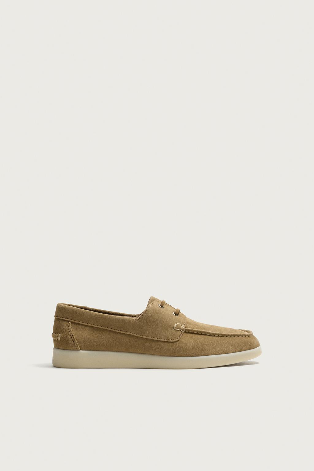 Leather Boat Shoes — Men's