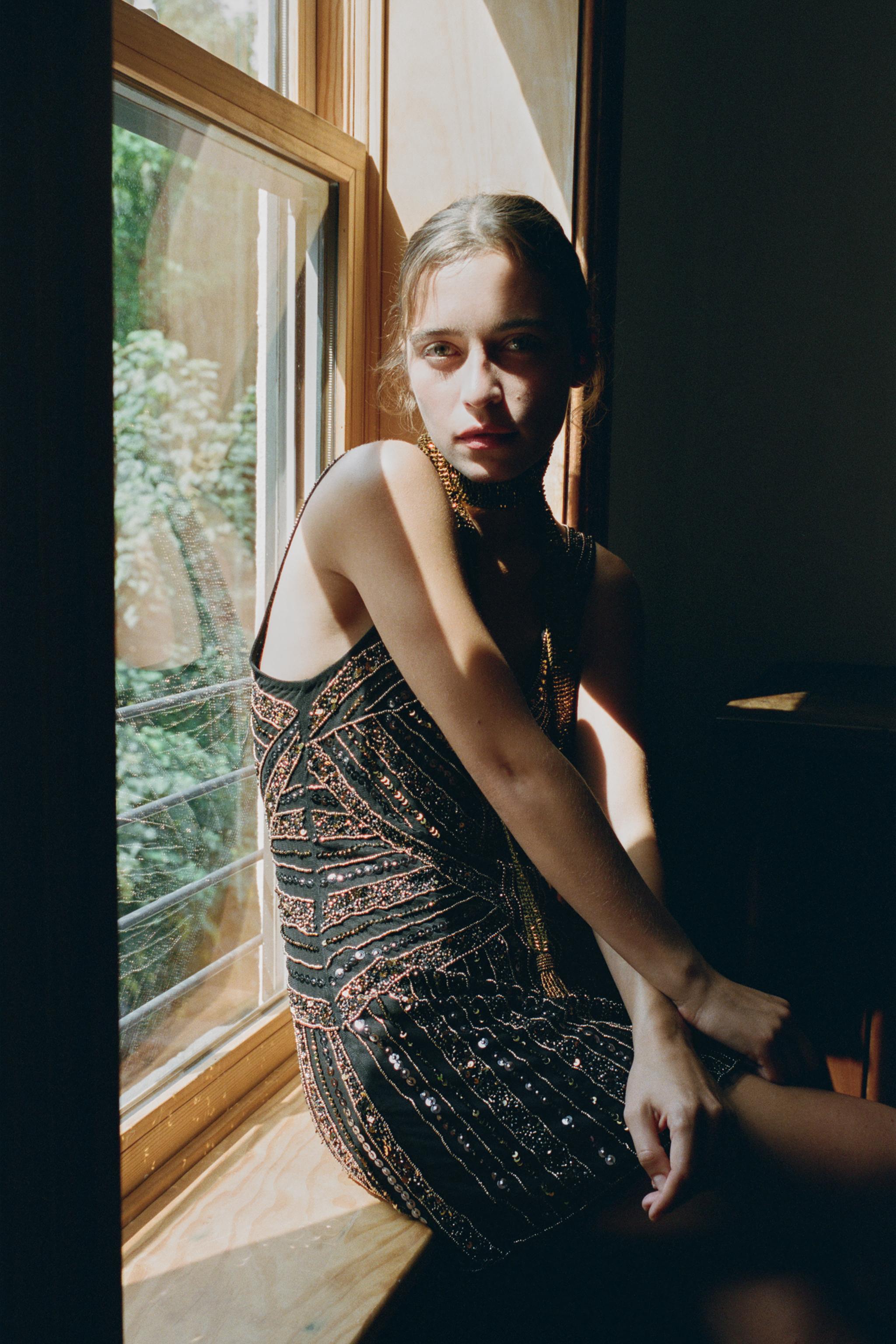 BEADED MINI DRESS