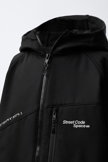 WATER-REPELLENT HOODED TECHNICAL JACKET - Black by Zara - Image 4
