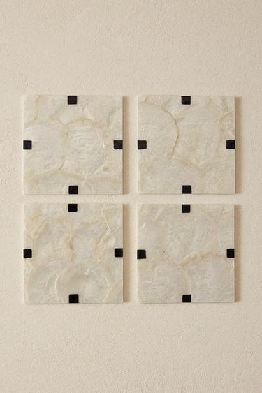 UNTERSETZER AUS PERLMUTT (4ER-PACK) - Hellbeige von Zara