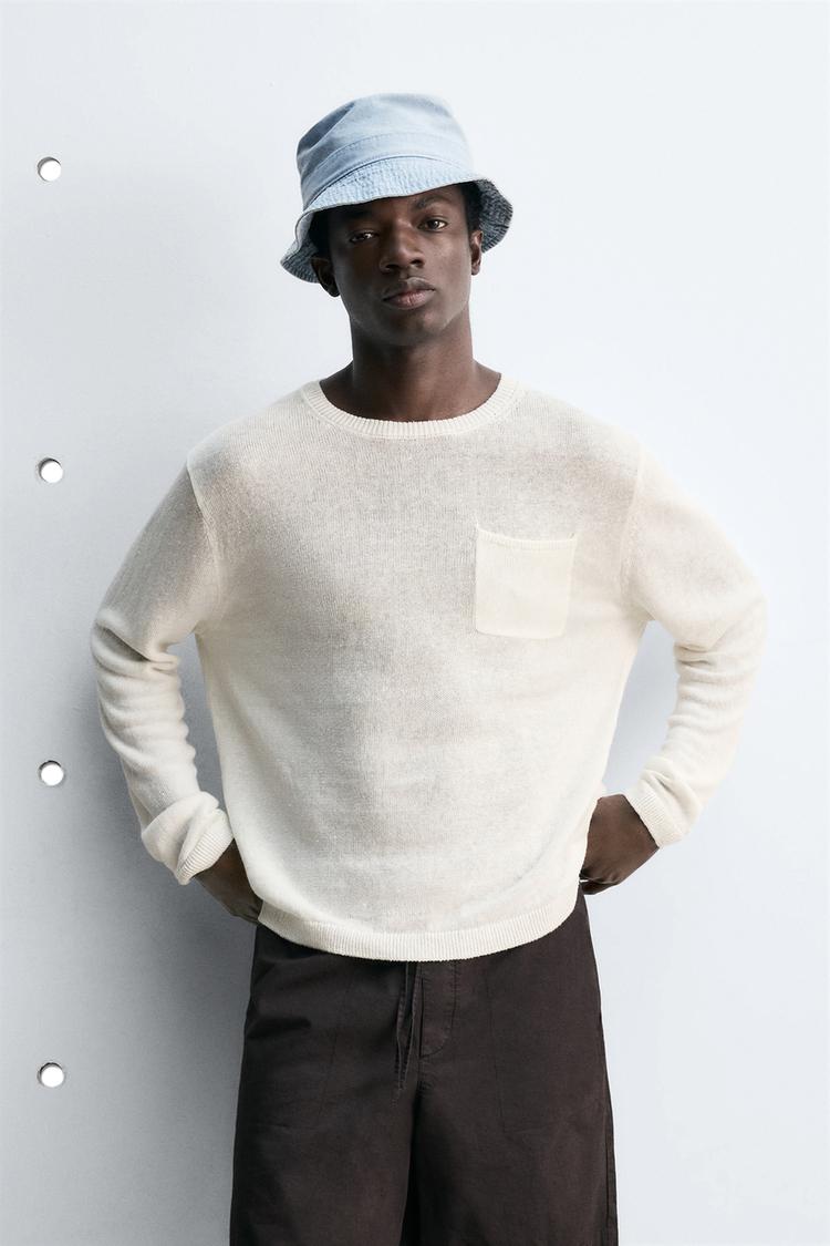 ZARA REGULAR FIT 100% LINEN JUMPER