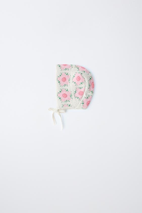 CAPOTA CROCHET FLORES - Crudo de Zara - Imagen 0