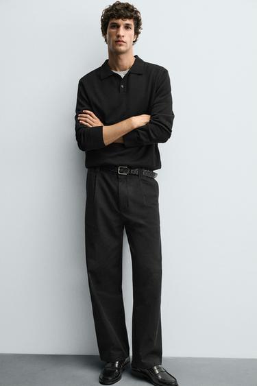 COTTON-LYOCELL PLEATED TROUSERS - Charcoal by Zara - Image 5