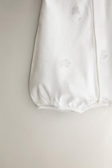CHILDREN'S SHORT ELEPHANT ROMPER - Oyster-white by Zara - Image 3