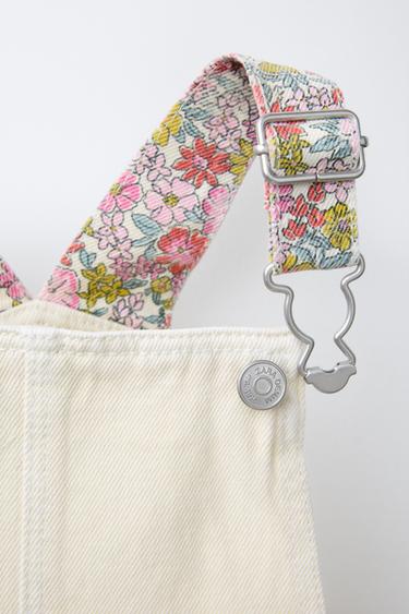 FLORAL TWILL DUNGAREES - Pink by Zara - Image 2