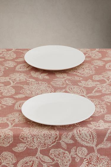 FLORAL COTTON AND LINEN JACQUARD TABLECLOTH - Pinks by Zara - Image 1