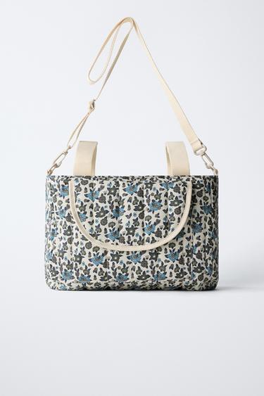 BOLSA CARRO FLORES - Azul de Zara