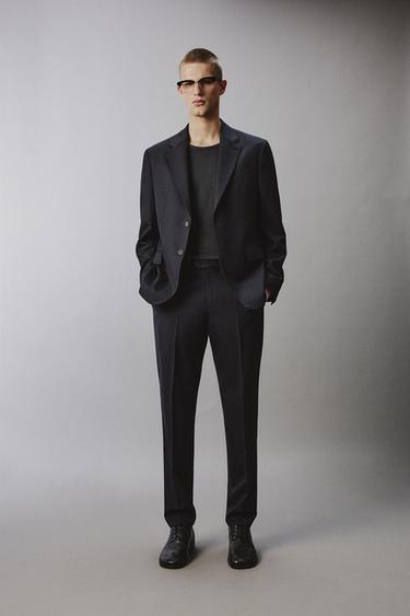 100% WOOL SUIT TROUSERS - Navy blue by Zara - Image 5