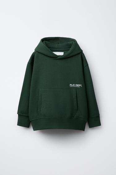 BASIC HOODIE - Bottle green by Zara