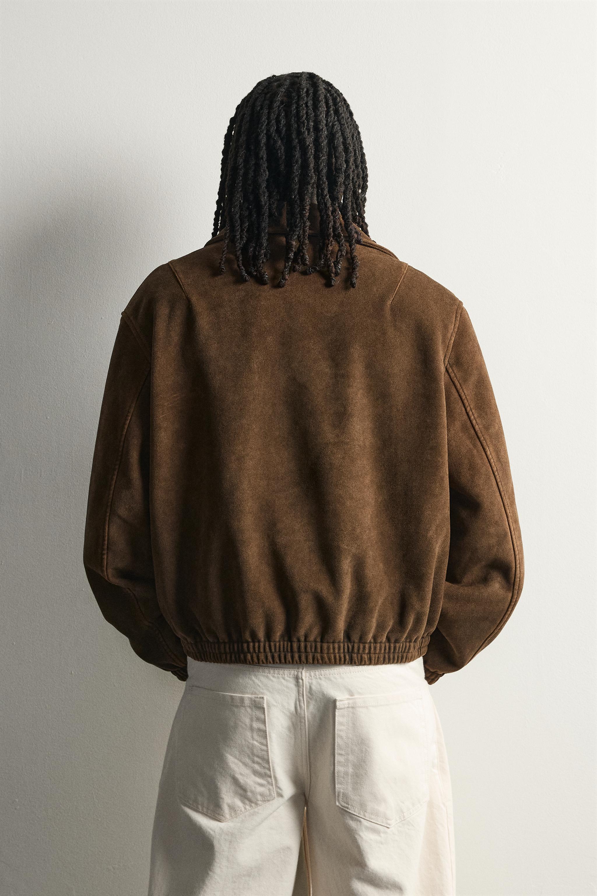 ウォッシュ フェイクスエードジャケット - ブラウン | ZARA Japan / 日本