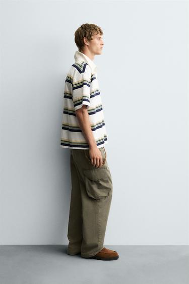 STRIPED POLO SHIRT - White by Zara - Image 3