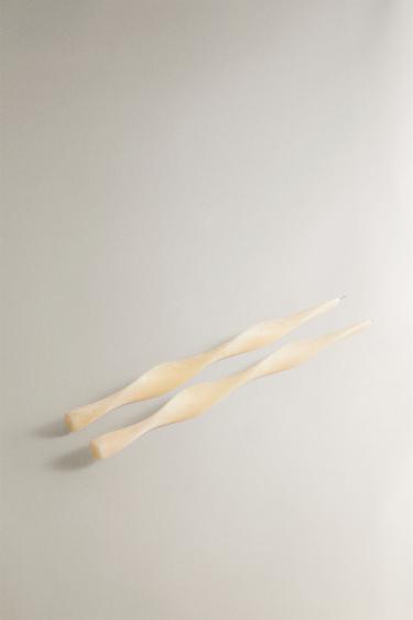 TWISTED DECORATIVE CANDLE PACK (PACK OF 2) — White 2