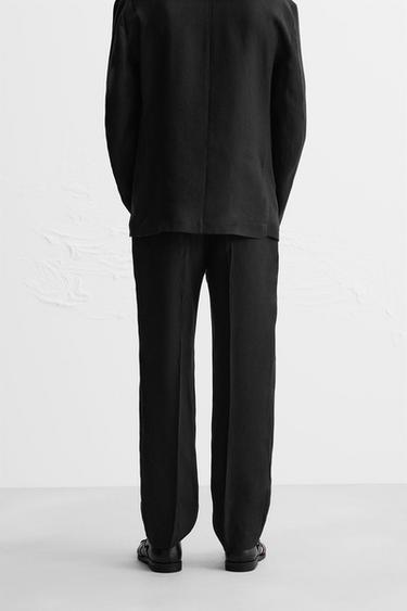 100% LINEN LIMITED EDITION SUIT TROUSERS - Black by Zara - Image 2