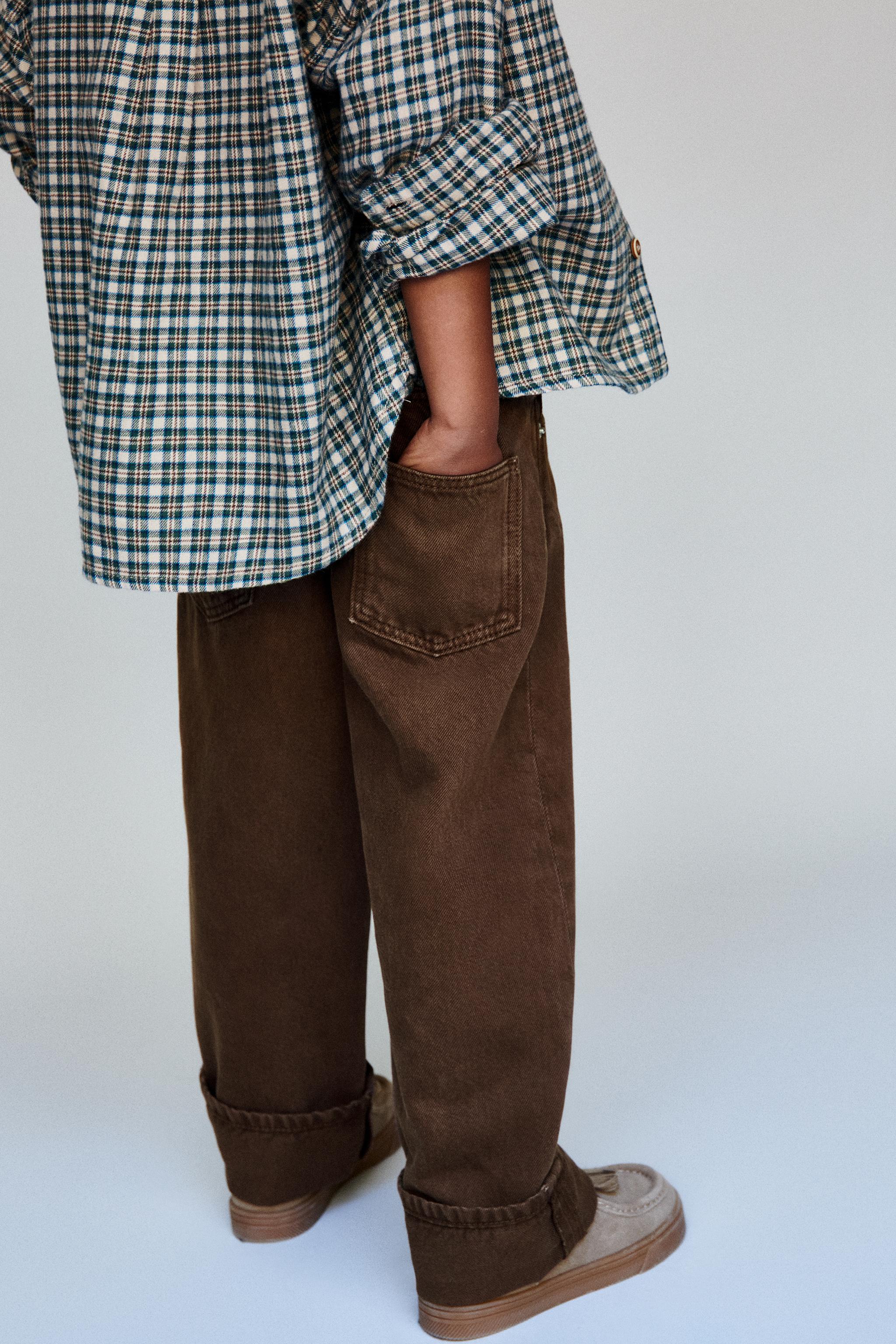 TWILL PANTS WITH CUFFED HEM