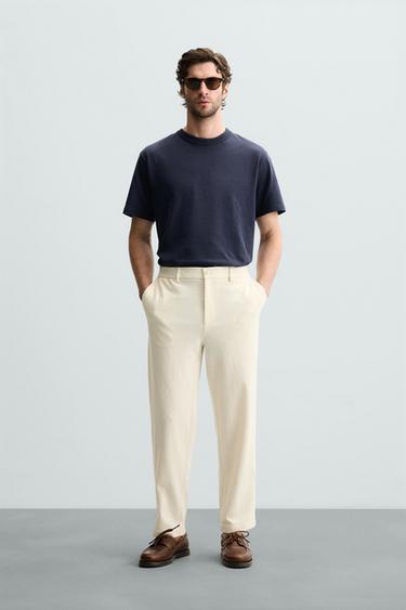 TEXTURED TERRY TROUSERS - Light beige by Zara - Image 0