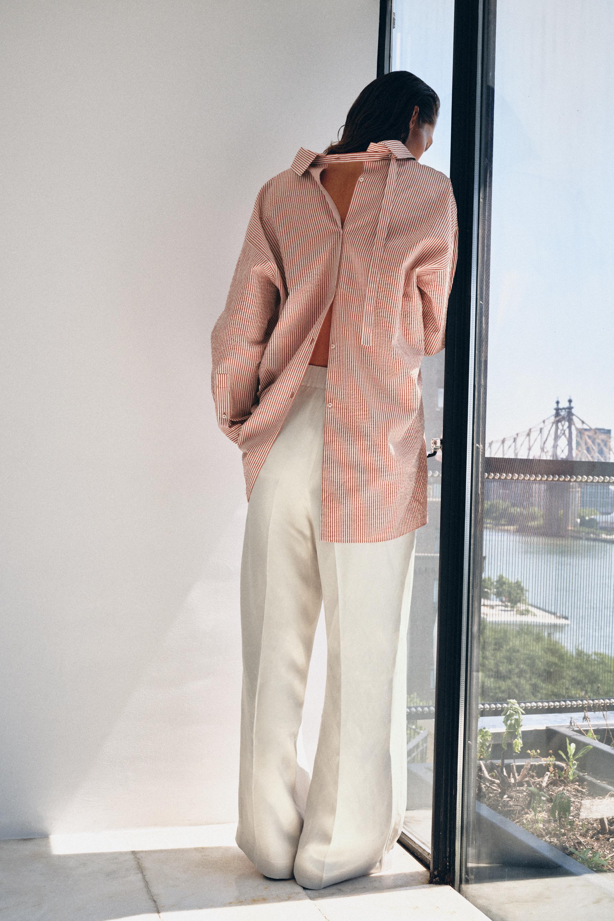 Женские рубашки Zara BACK BUTTON SHIRT ZW COLLECTION — фото 6