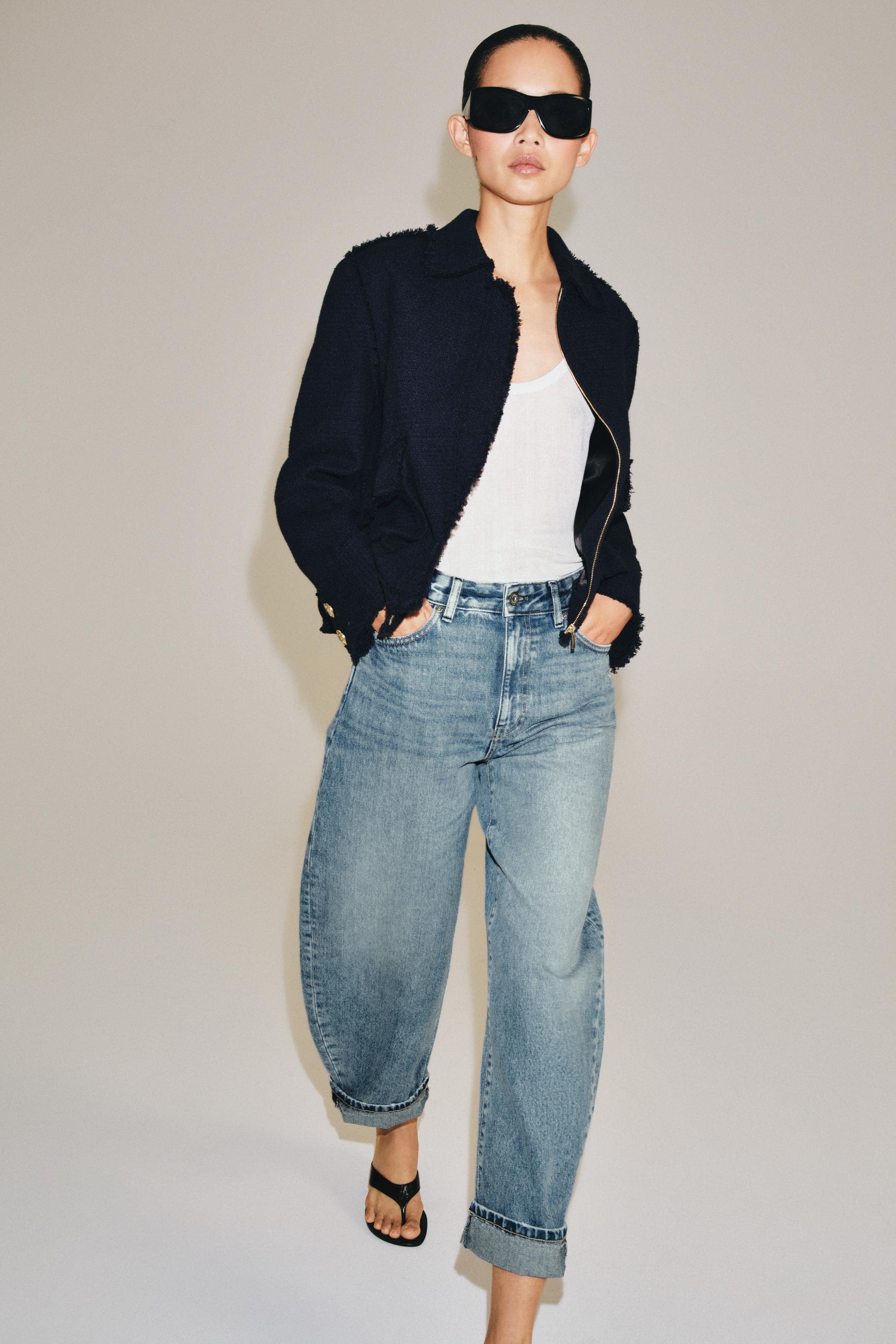 Zara ZW COLLECTION CUFFED BALLOON JEAN görsel 6