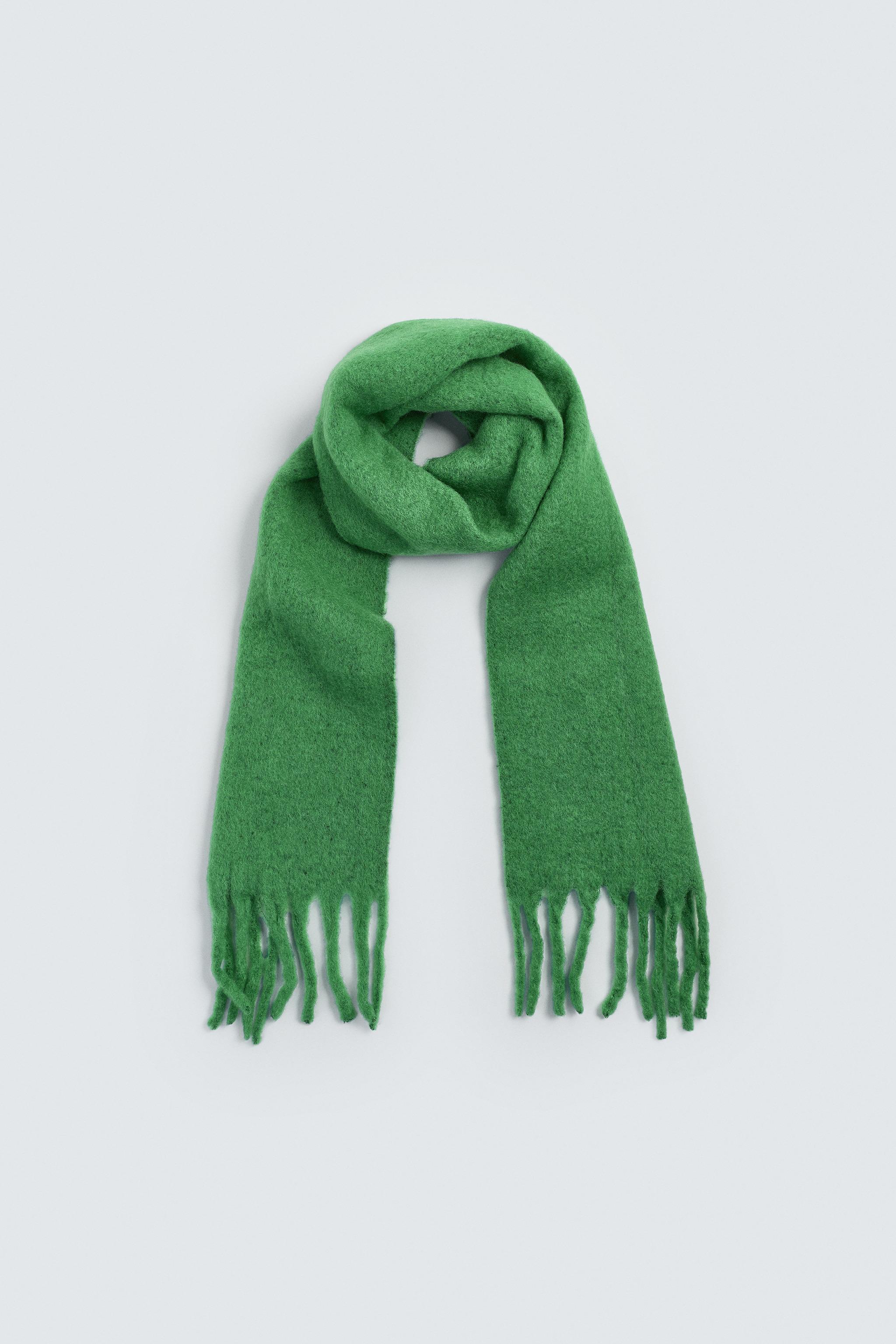 BRUSHED TEXTURE FRINGED SCARF