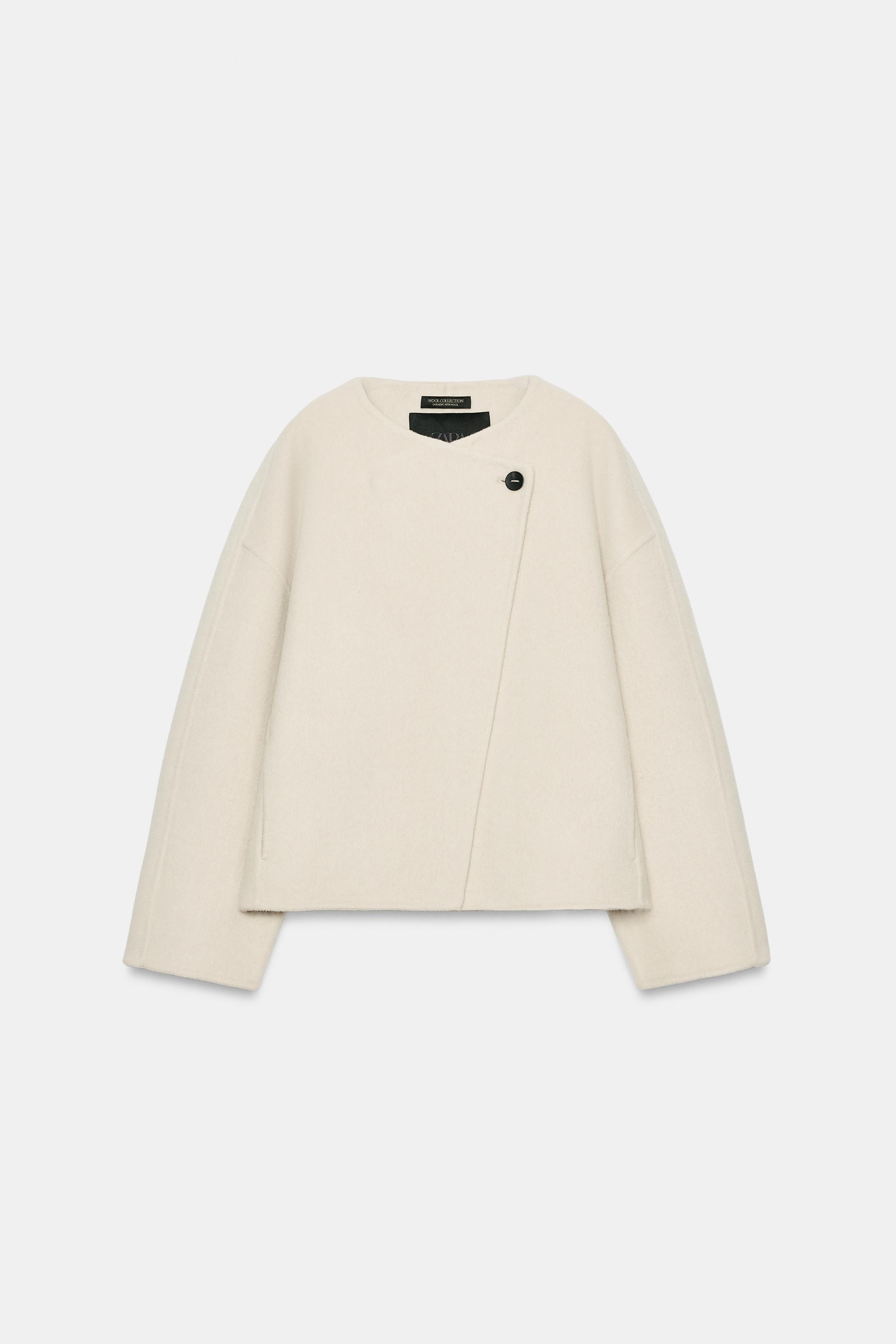 Zara ZW COLLECTION YÜNLÜ KISA KABAN görsel 7