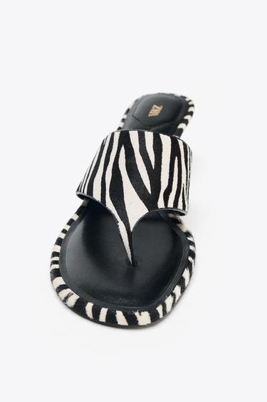 ANIMAL PRINT LEATHER SANDALS - Multicoloured by Zara - Image 3