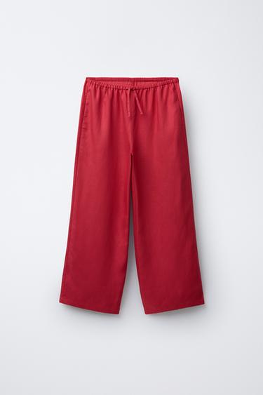 PANTALÓN WIDE LEG FLUIDO - Rojo de Zara