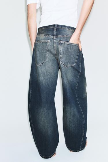 TRF OVERSIZE MID-WAIST JEANS - Navy blue by Zara - Image 4