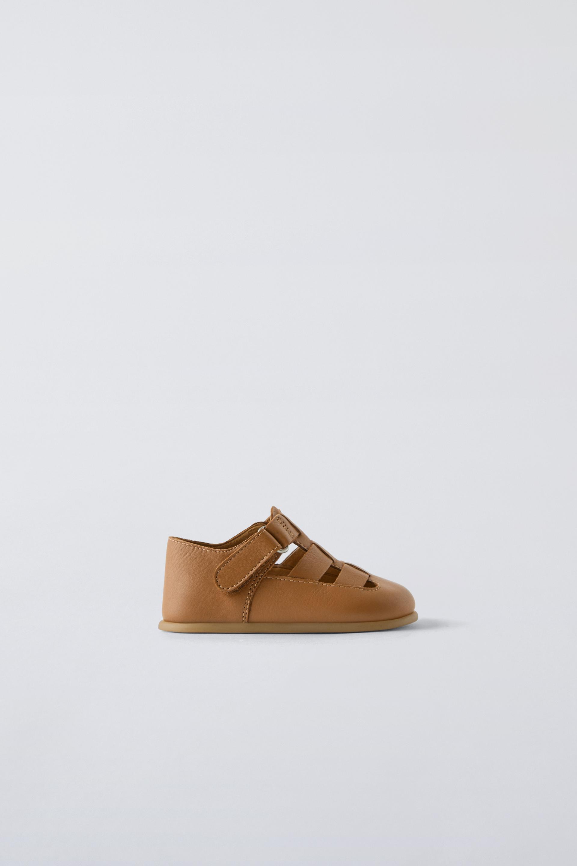 LEATHER CAGE SANDALS Brown ZARA United States