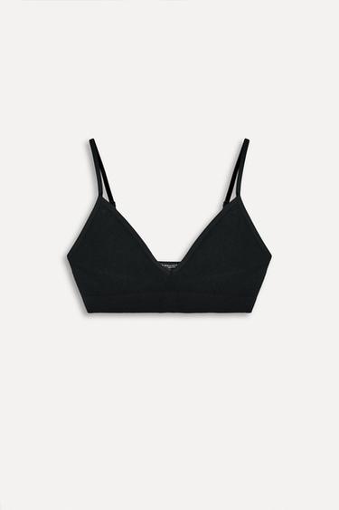 SEAMLESS RIBBED BRALETTE 50TH ANNIVERSARY - Black by Zara - Image 2
