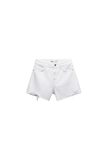 RIPPED HIGH RISE DENIM SHORTS
