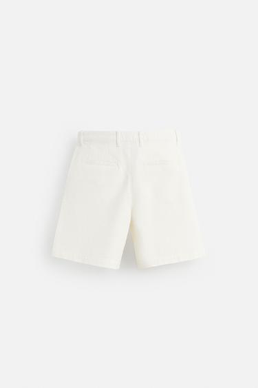 BERMUDA STRUCTURÉ CANVAS - Blanc cassé de Zara - Image 7