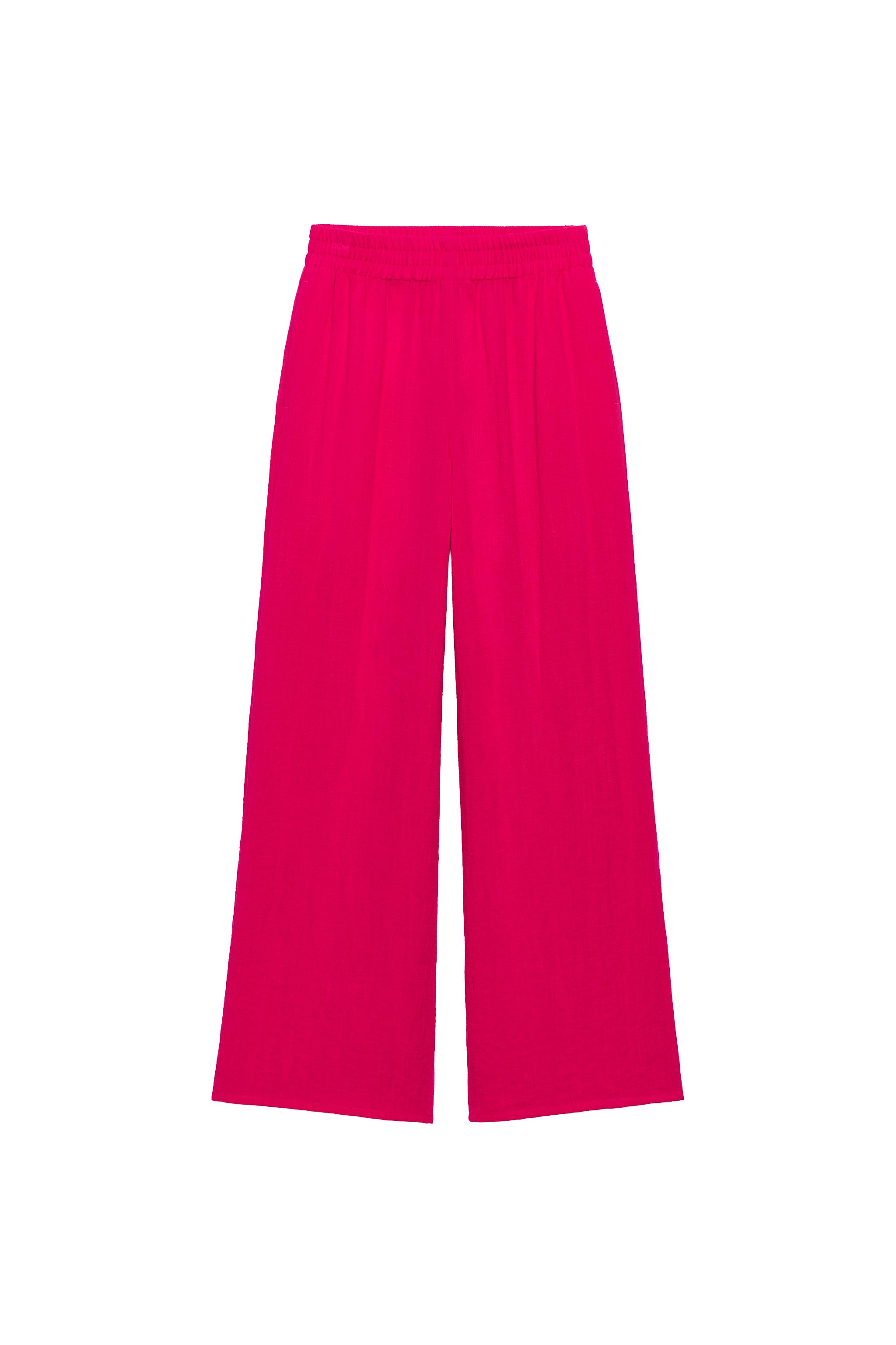 ELASTIC WAISTBAND WIDE LEG PANTS