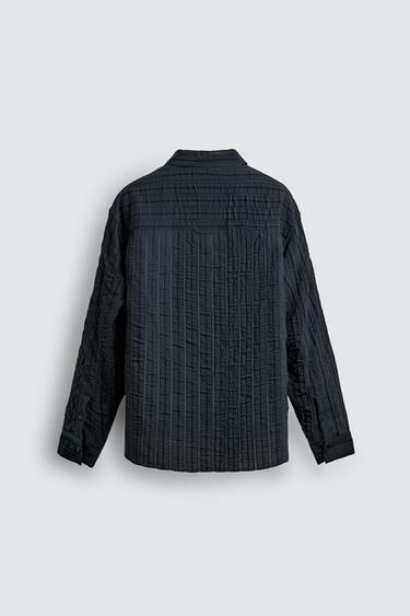 CHEMISE EN JACQUARD À RAYURES - bleu/noir de Zara - Image 7