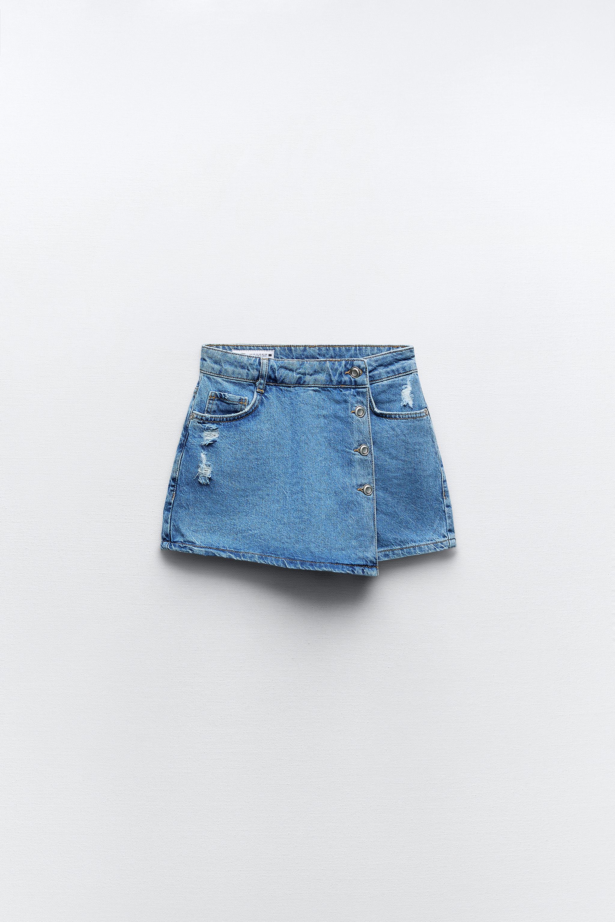 Z1975 WRAP DENIM SKORT White ZARA United States