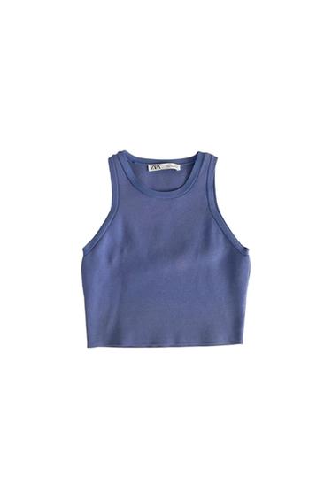 CROP TOP DE TIRANTES AZUL
