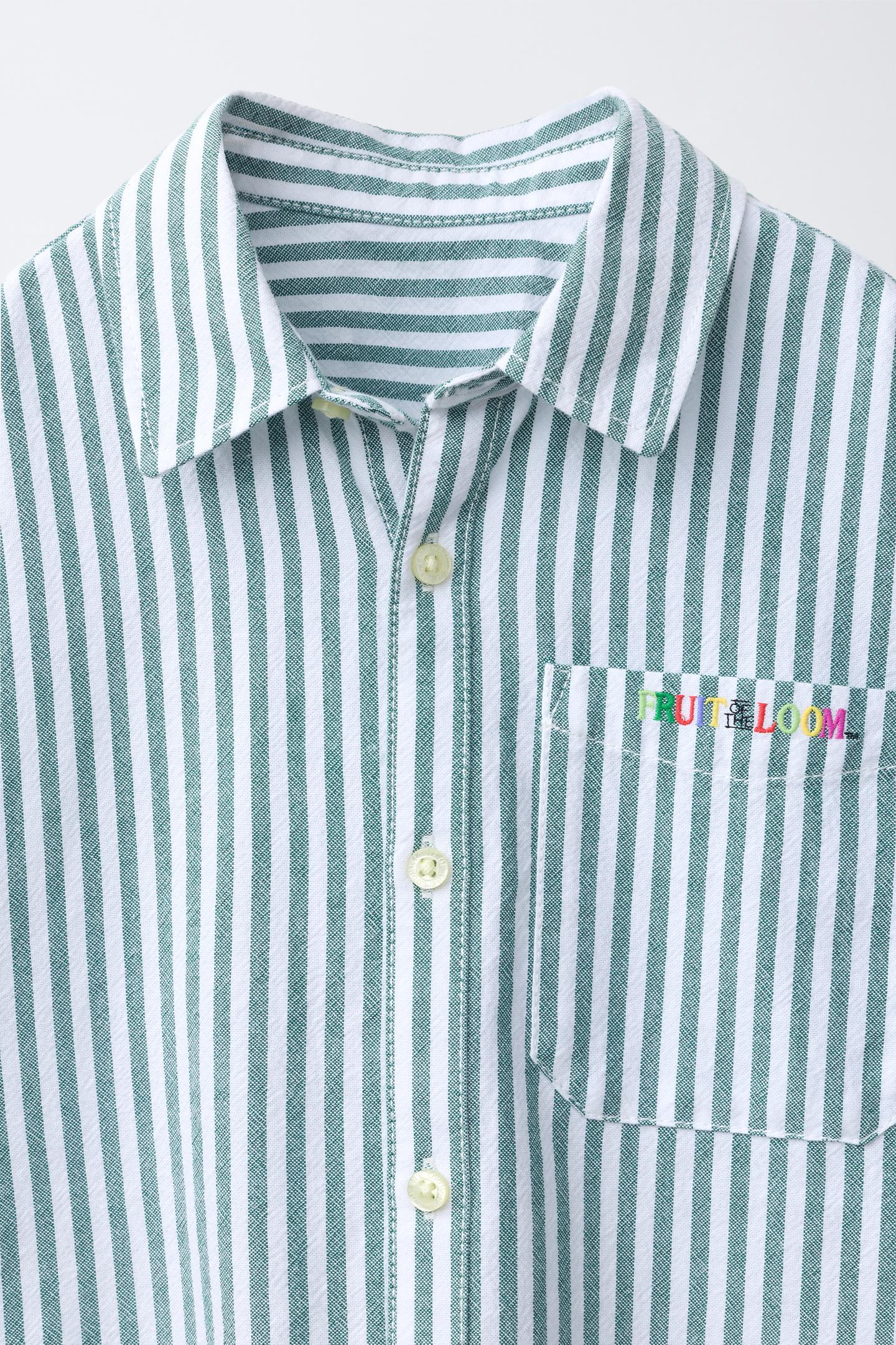 Детская рубашка Zara Fruit OF the Loom™ Embroidered Striped, цвет: Полосатый — фото 3