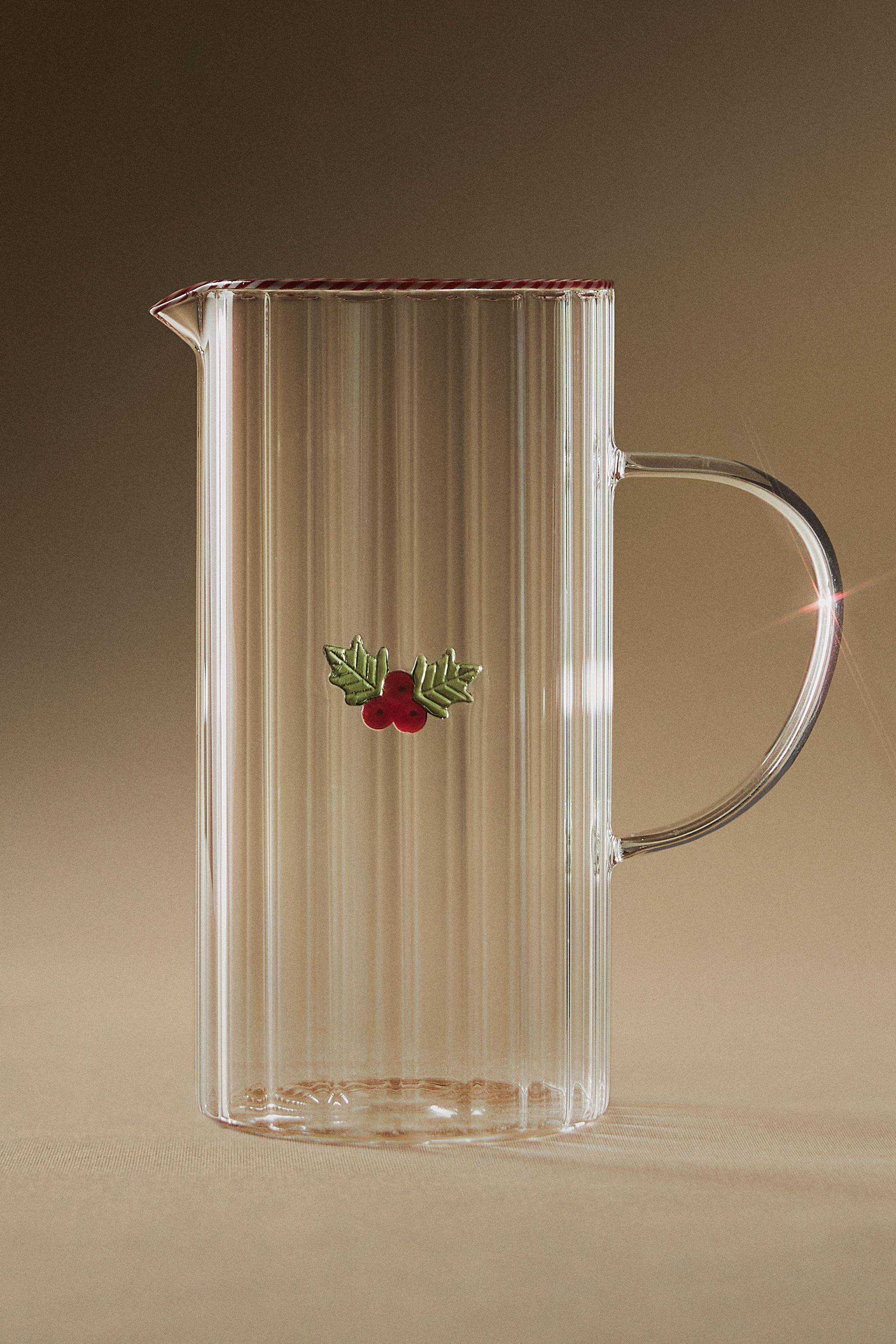 BOROSILICATE GLASS HOLLY PITCHER