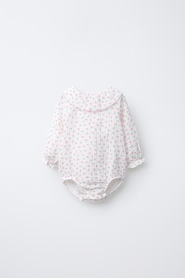 플라워 텍스처 바디수트 - Zara의 스크래치 화이트 - 이미지 0