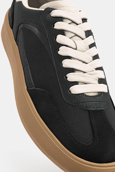 TÊNIS ESPORTIVO COM CONTRASTE - Preto da Zara - Imagem 0