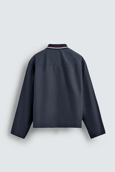 CHEMISE COL BORD-CÔTE BRODÉ - Bleu marine de Zara - Image 7