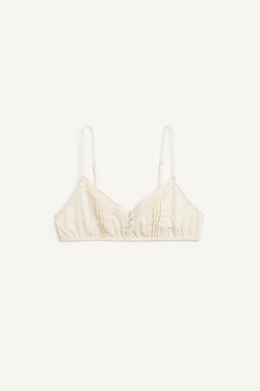 BRALETTE TRIANGULAR ROMÁNTICO LIMITED EDITION - Blanco roto de Zara - Imagen 0