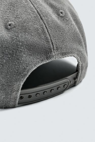 CONTRAST EMBROIDERY CAP - Grey by Zara - Image 3
