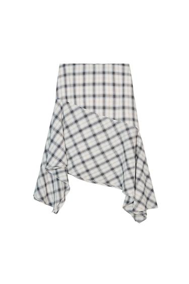 ASYMMETRIC CHECK SKIRT